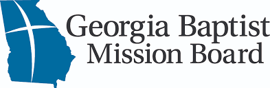 Georgia Baptist Mission Board logo: blue outline map of Georgia with a white cross and the words 'Georgia Baptist Mission Board'